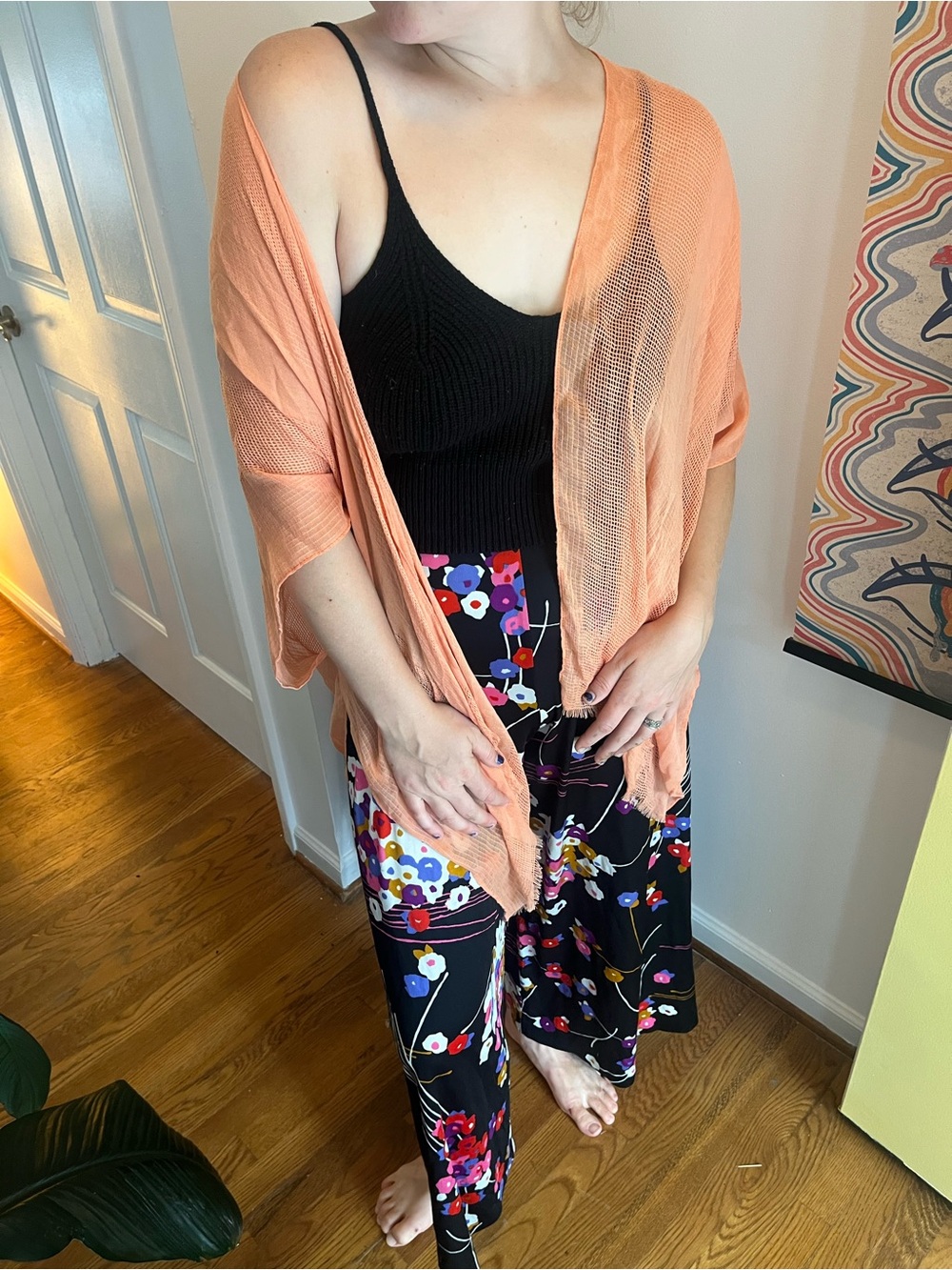 Sonoma Peach Sheer Kimono Wrap